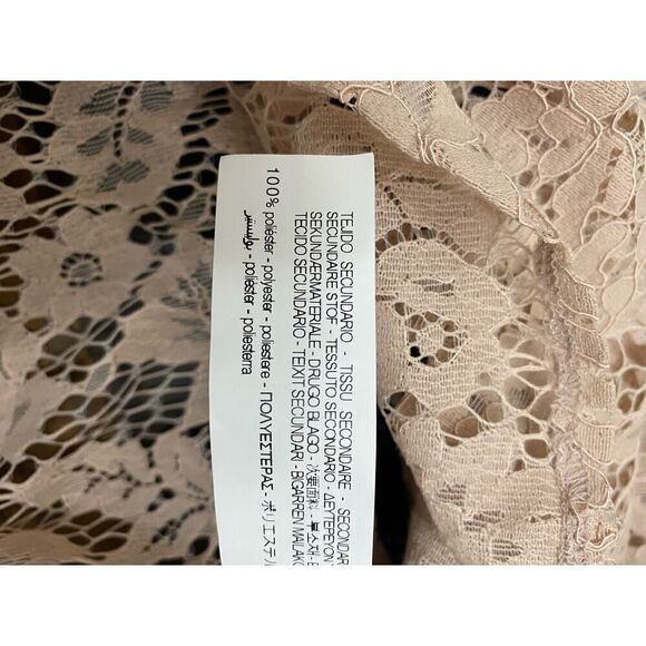 Zara Beige & Black Contrast Trim Lace Peplum Blouse Femme Old Money Style Size S - Picture 9 of 9